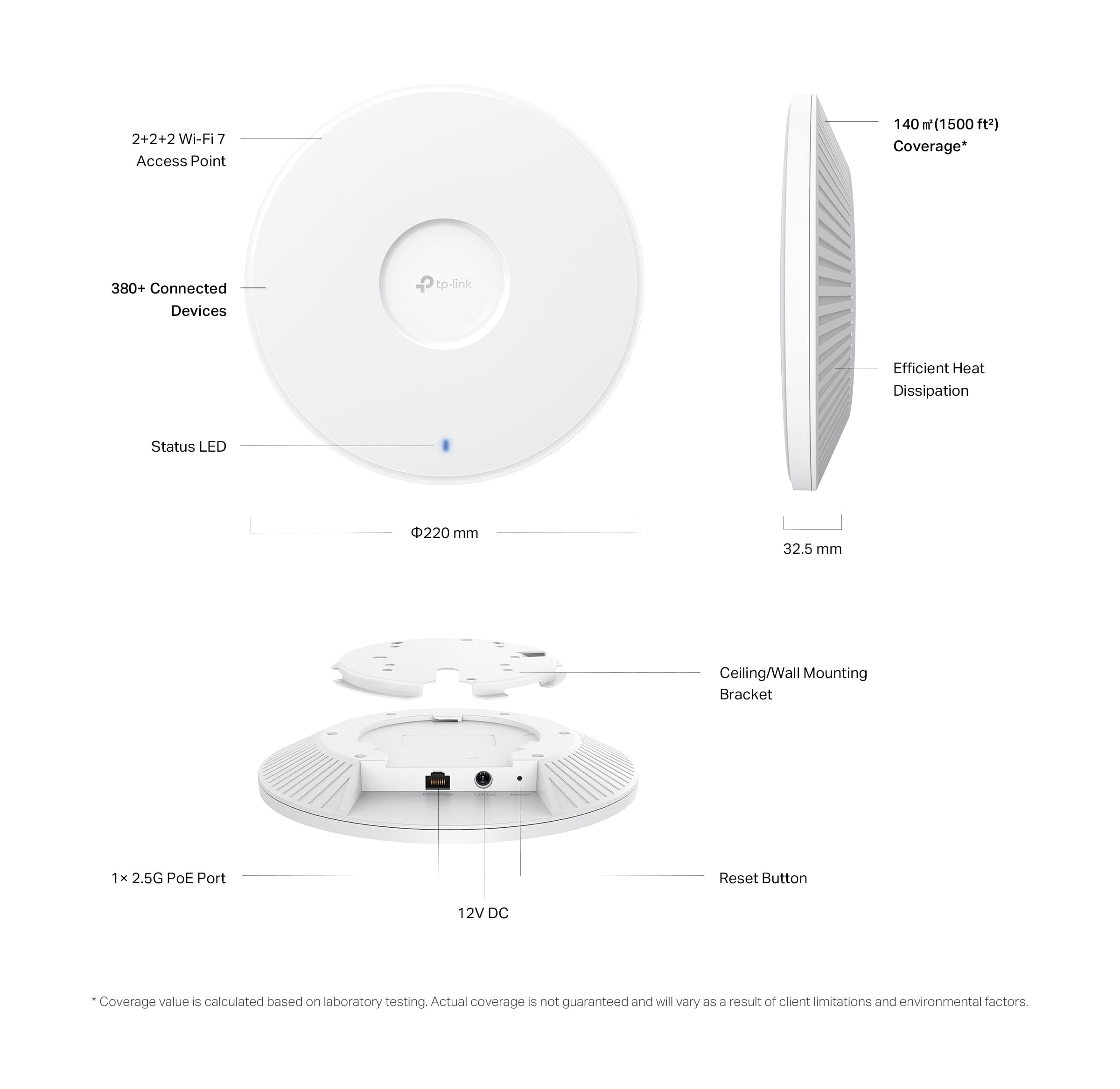 TP-LINK Omada EAP772 V1 - Accesspoint - 1GbE, 2.5GbE, Wi-Fi 7