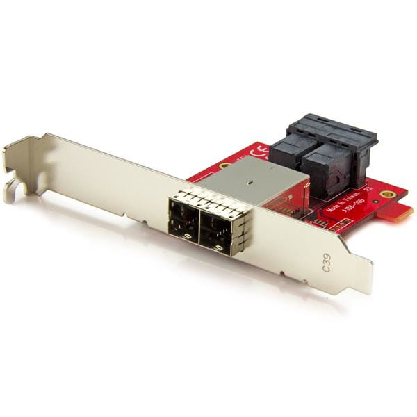 StarTech.com Mini-SAS Adapter - Dual SFF-8643 auf SFF-8644 - Voll und Low-Profile Slotblech - 12Gbit/s - SAS-Blende intern zu extern - SAS 12Gbit/s - 4x Mini SAS HD (SFF-8643)