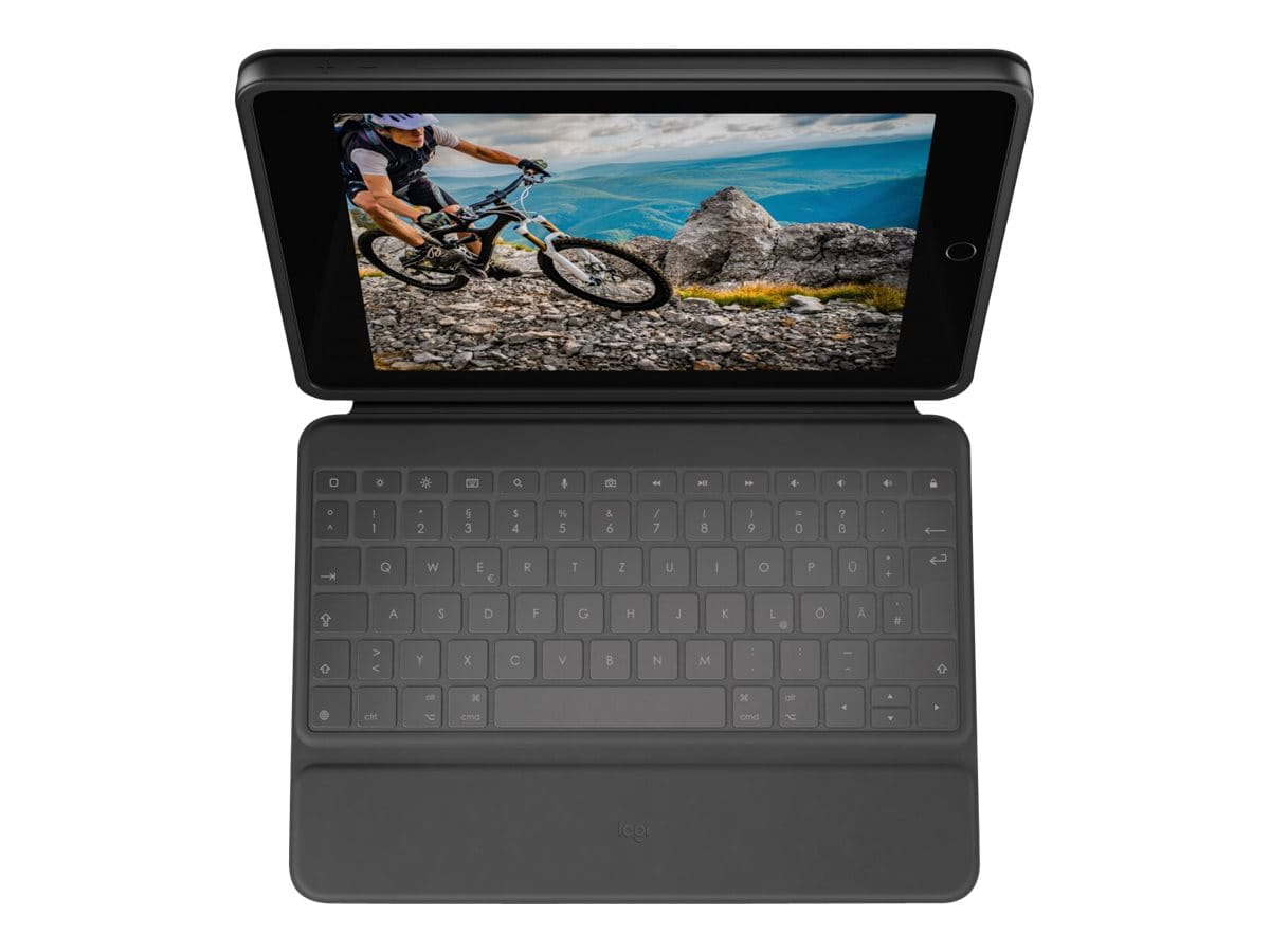 Logitech Rugged Folio - Tastatur und Foliohülle - Apple Smart connector - QWERTY - US International - Graphite - für Apple 10.9-inch iPad (10. Generation)