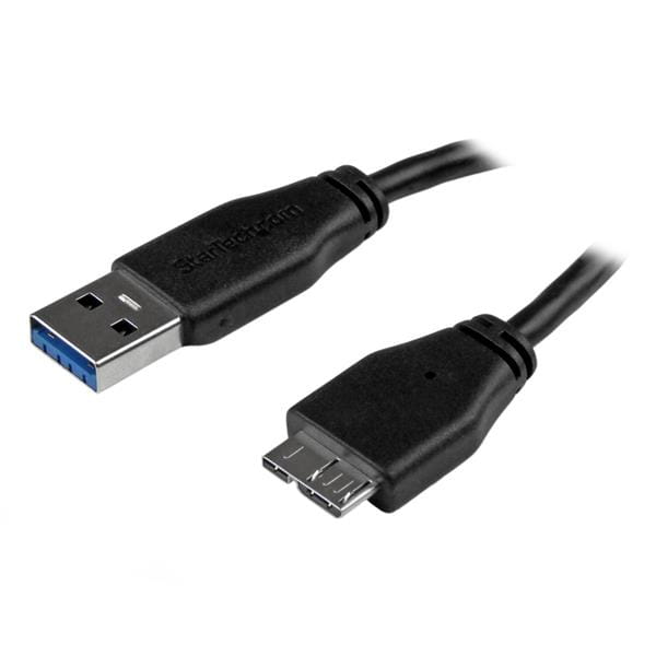 StarTech.com 15cm schlankes SuperSpeed USB 3.0 A auf Micro B Kabel - St/St - USB 3.0 Anschlusskabel - Schwarz - USB-Kabel - Micro-USB Typ B (M)