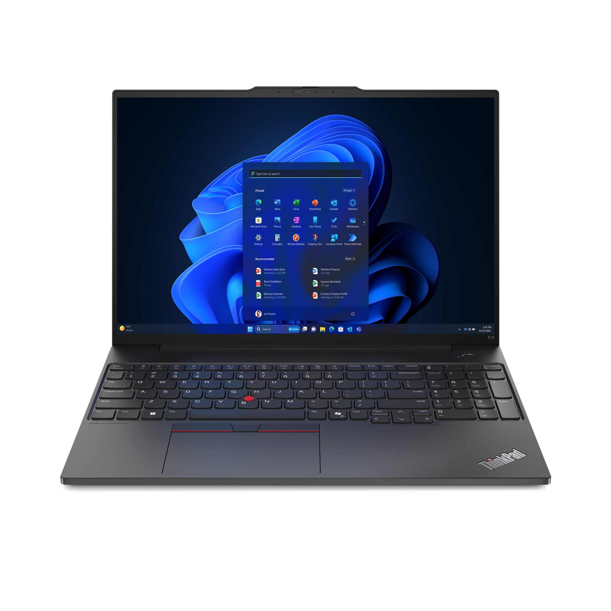 Lenovo ThinkPad E16 Gen 2 21MA - 180°-Scharnierdesign - Intel Core Ultra 7 155H / 1.4 GHz - Win 11 Pro - Intel Arc Graphics - 32 GB RAM - 1 TB SSD TCG Opal Encryption 2, NVMe - 40.6 cm (16")