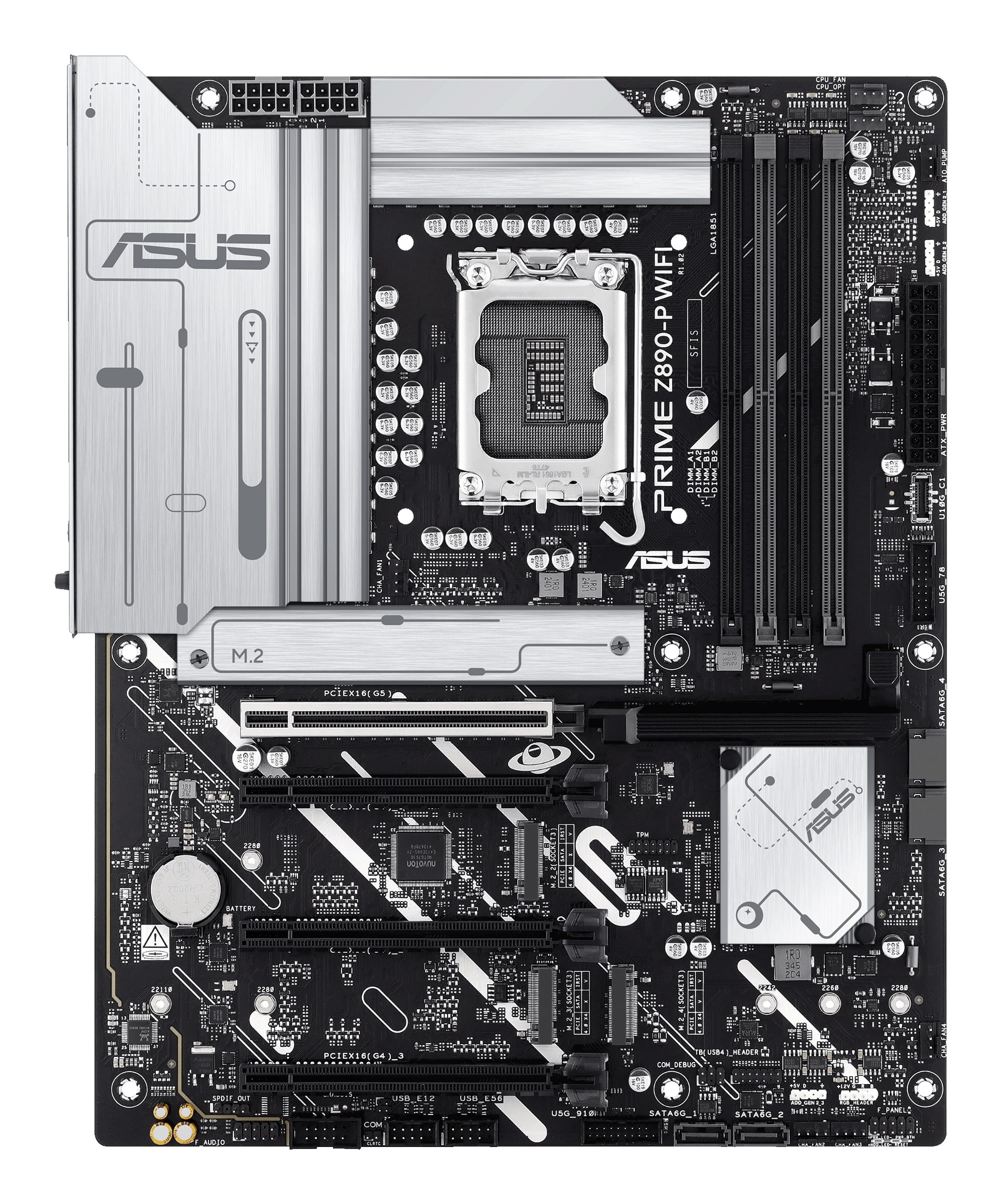 ASUS PRIME Z890-P WIFI - Motherboard - ATX - LGA1851-Sockel - Z890 Chipsatz - USB4, USB 3.2 Gen 2, USB 3.2 Gen 1, USB-C 3.2 Gen 1 - Wi-Fi 7, Bluetooth, 2.5 Gigabit LAN - Onboard-Grafik (CPU erforderlich)