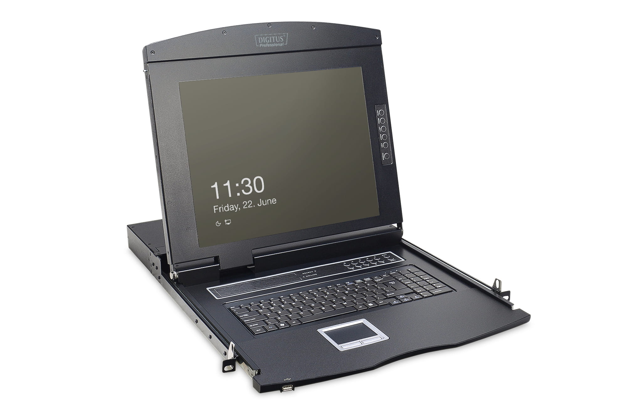 DIGITUS 17" LCD KVM-Konsole, 1-Port VGA, türkische Tastatur