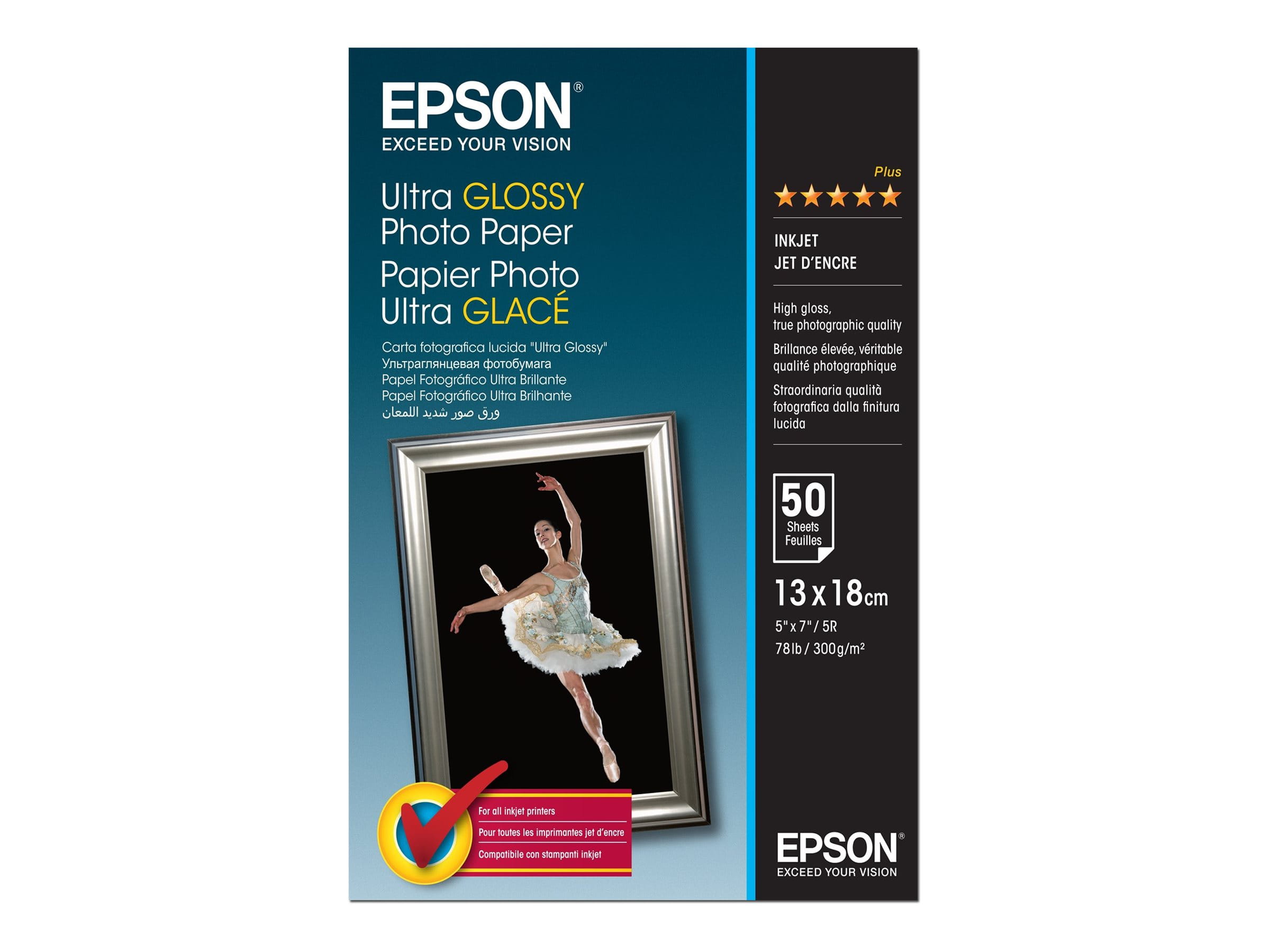 Epson Ultra Glossy Photo Paper - Glänzend - 130 x 180 mm 50 Blatt Fotopapier