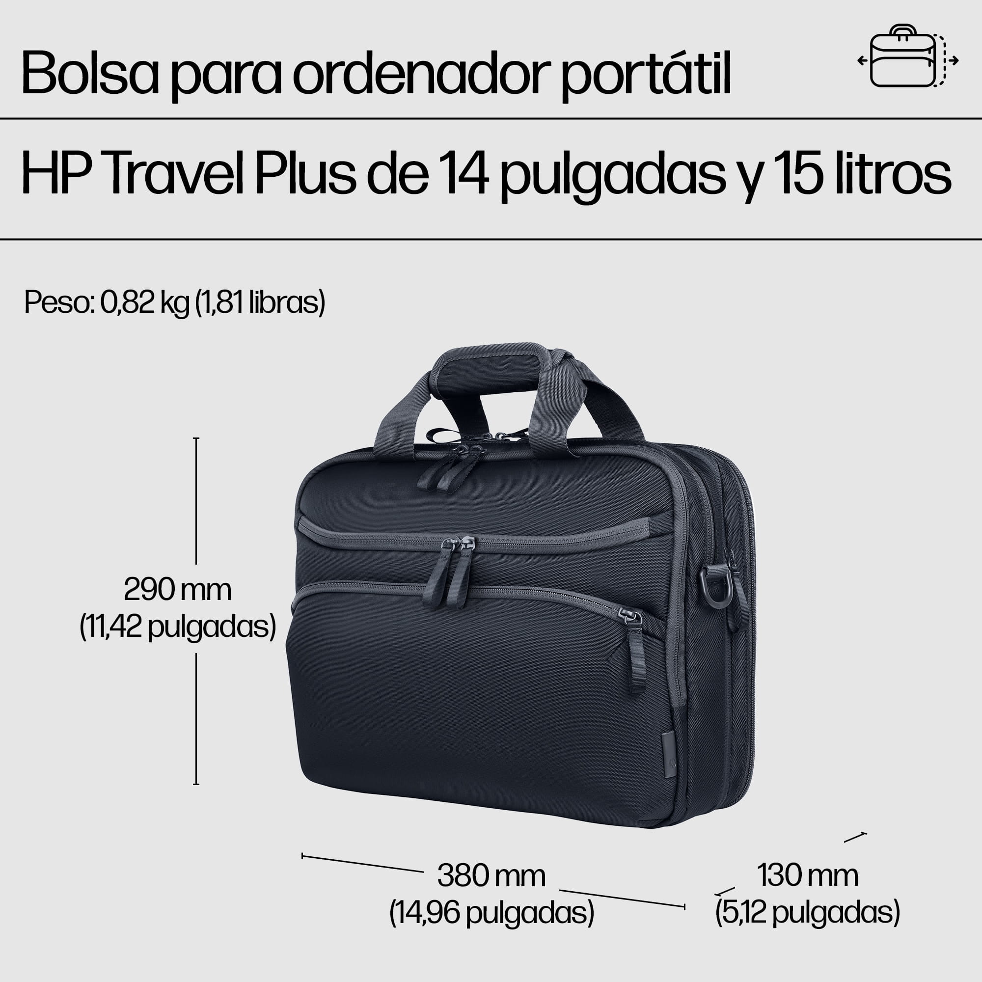 HP Travel Plus - Notebook-Tasche - 15L - 35.8 cm (14.1")