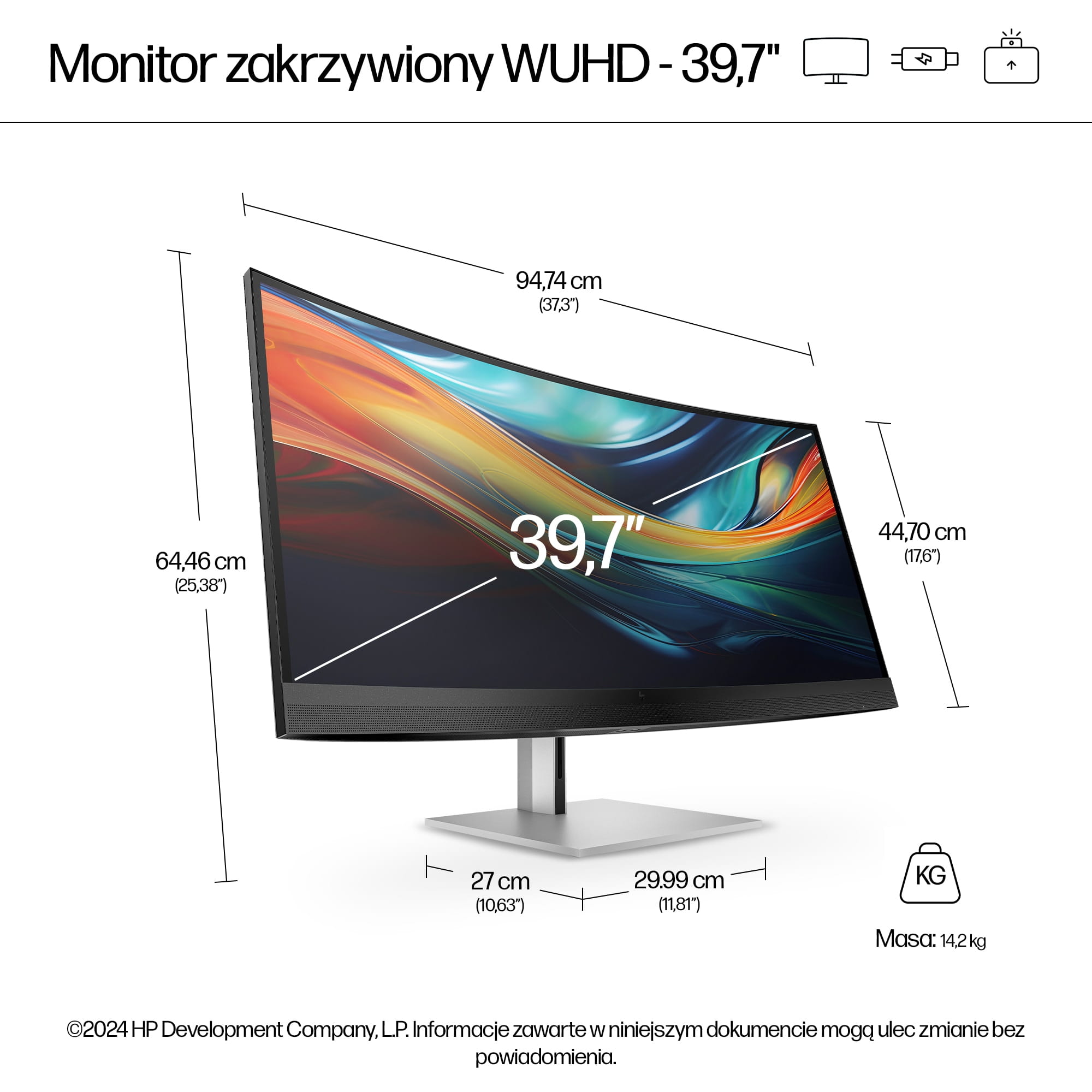 HP 740pm - Series 7 Pro - LED-Monitor - gebogen - 101.6 cm (40")