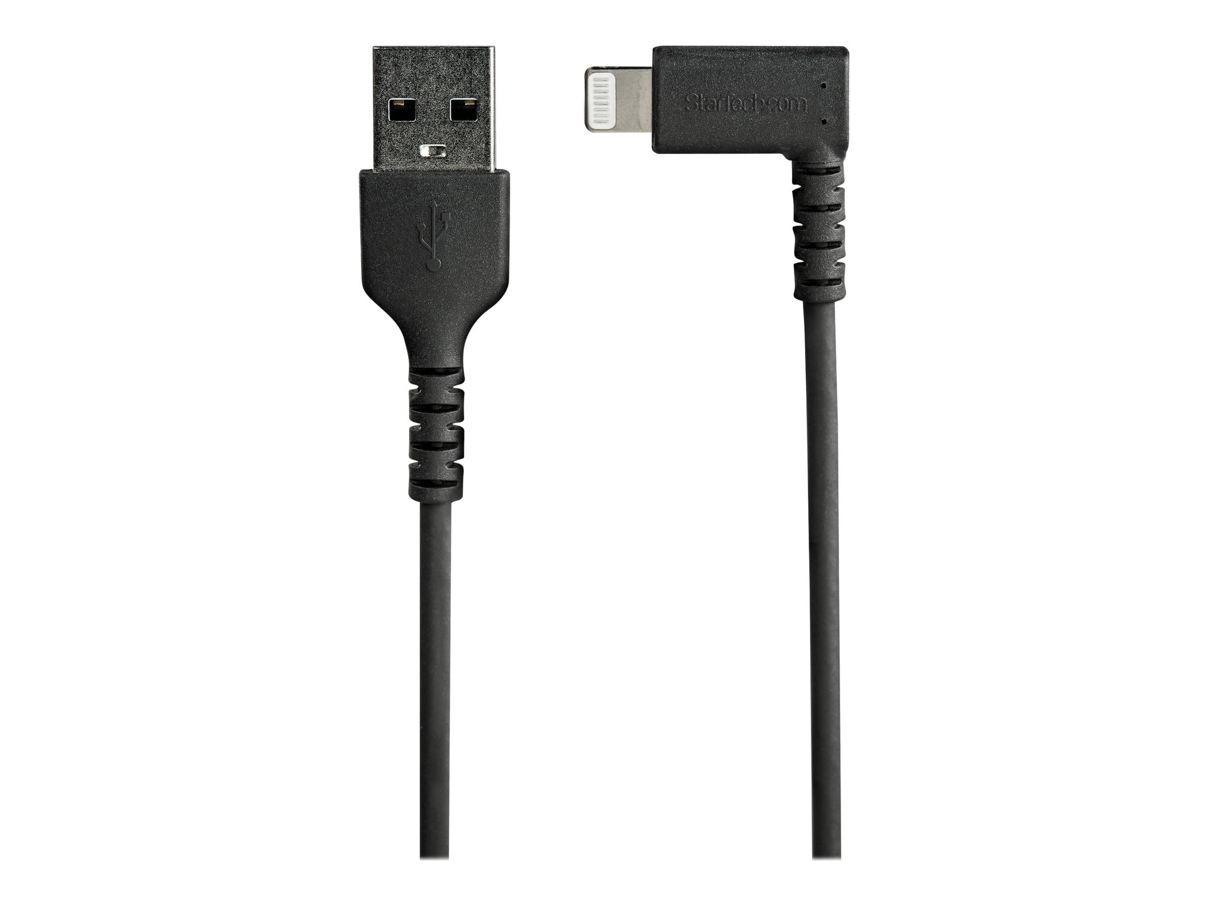 StarTech.com 1m USB-A auf Lightning-Kabel - 90° rechtwinkliges USB Typ-A auf Ladekabel - Synchronisationskabel - Apple MFi-zertifiziert iPad/iPhone 12 - Schwarz (RUSBLTMM1MBR)