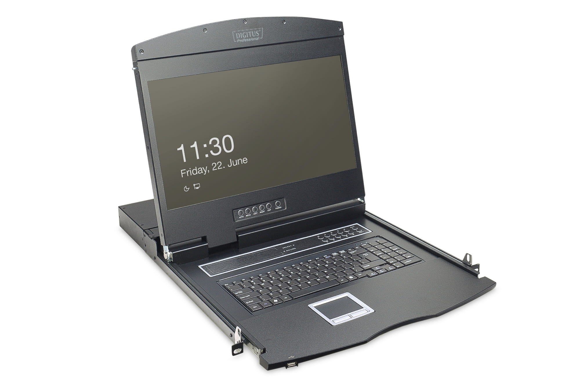 DIGITUS 19" LCD KVM Konsole, 16-Port VGA, deutsche Tastatur