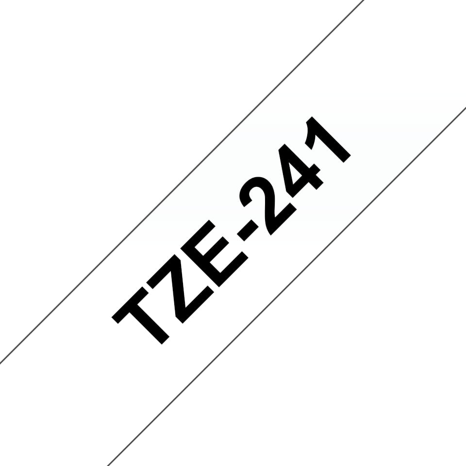 Brother TZe-241 - Standard-Klebstoff - Schwarz auf Weiß - Rolle (1,8 cm x 8 m)