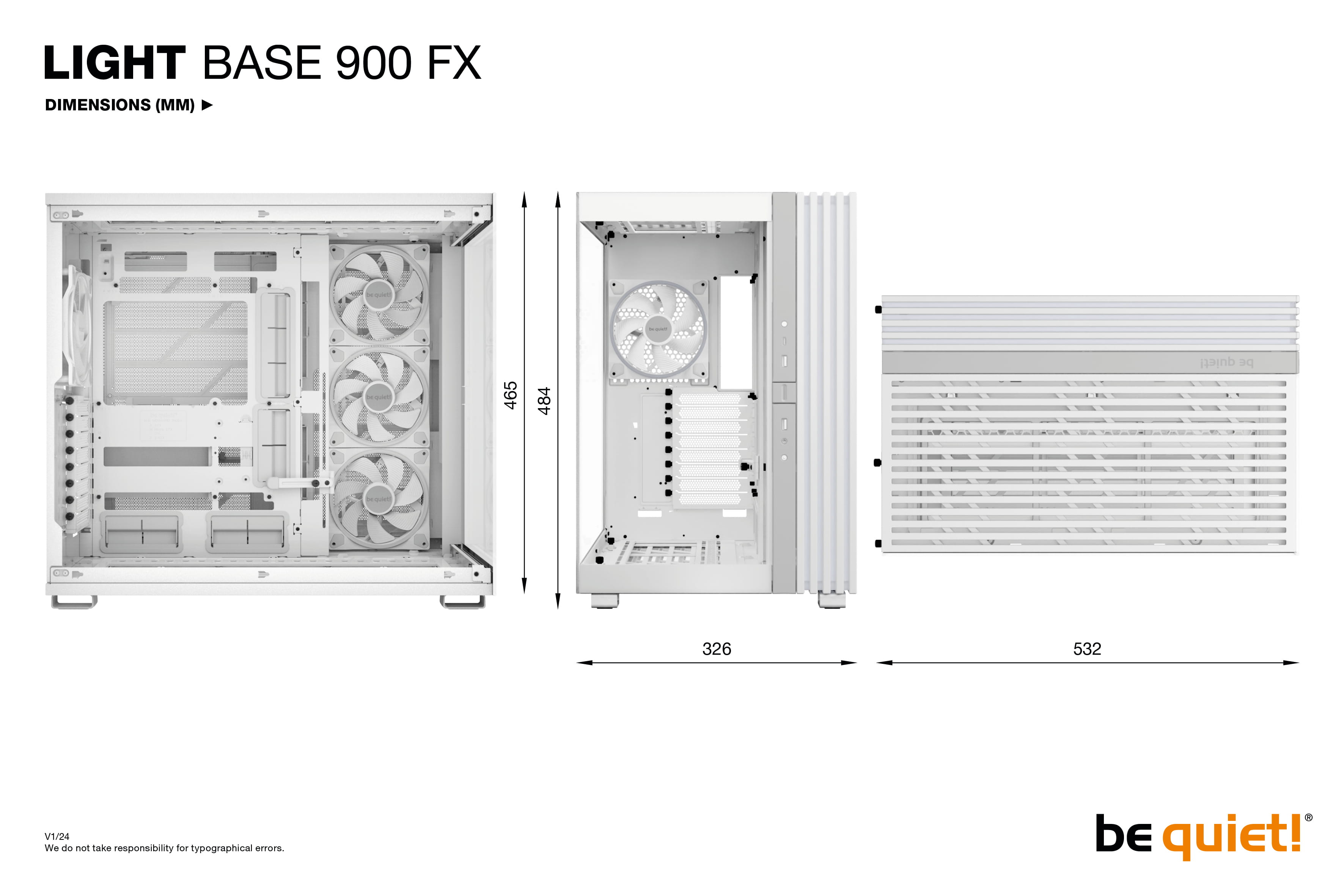 Be Quiet! Light Base 900 FX - FT - E-ATX - Seitenteil mit Fenster (Glas)