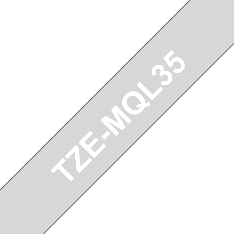 Brother TZe-MQL35 - Matt - Weiß auf Hellgrau - Rolle (1,2 cm x 5 m)