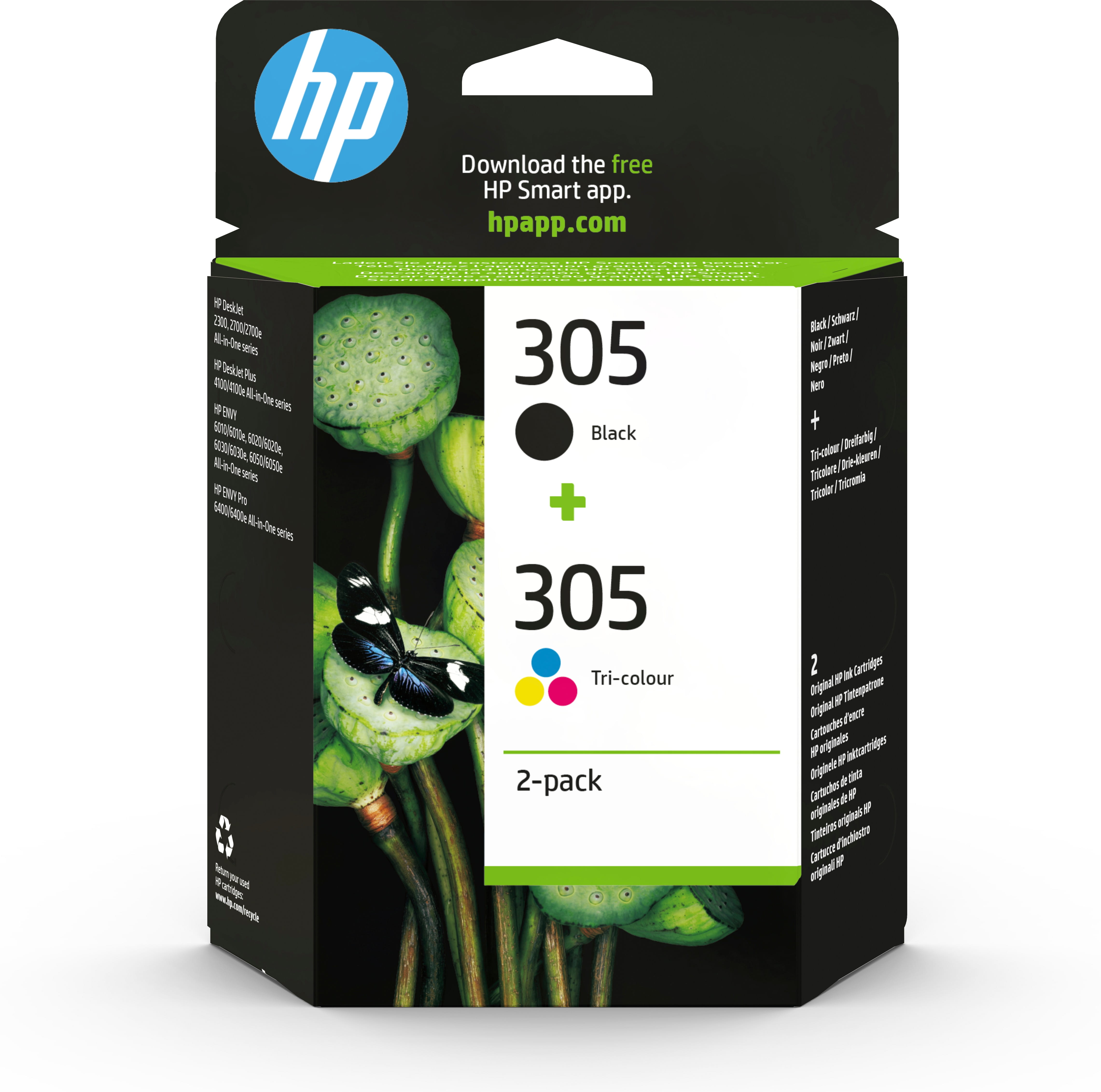 HP 305 - 2er-Pack - Schwarz, Farbe (Cyan, Magenta, Gelb)