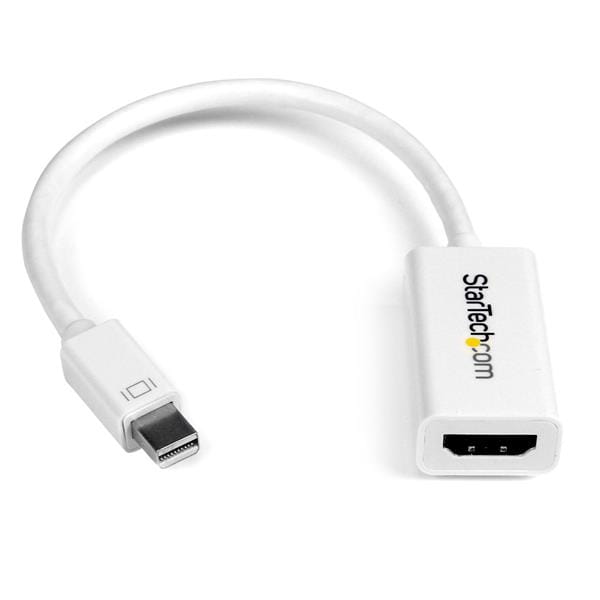 StarTech.com Mini DisplayPort auf HDMI 4k @ 30Hz Adapter - DP 1.2 zu HDMI Audio Video Konverter für MacBook Pro / Air - Weiß - Videoadapter - Mini DisplayPort männlich zu HDMI weiblich - 15 cm - weiß - aktiv, unterstützt 4K 30 Hz (3840 x 2160)