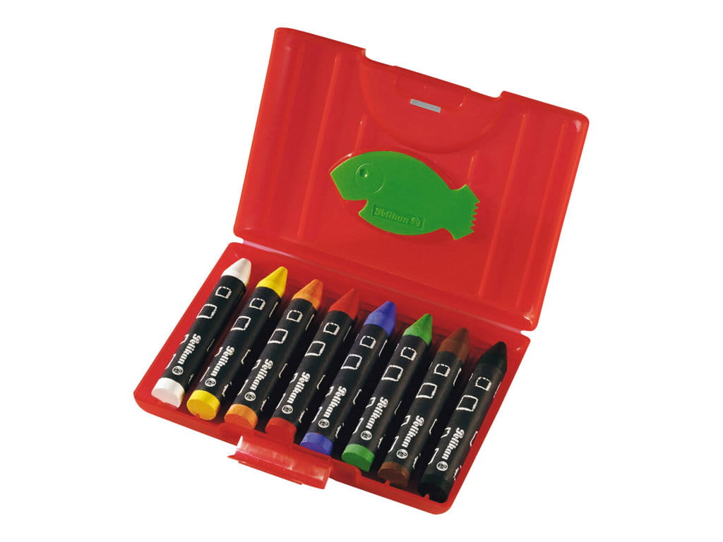 Pelikan 665/8 WF - Farbstift - Wachs - verschiedene Farben (Packung mit 8)