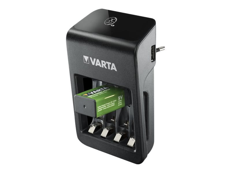 Varta LCD Plug Charger+ - 4 Std. Batterieladegerät / Stromadapter - (für 4xAA/AAA, 1x9V)