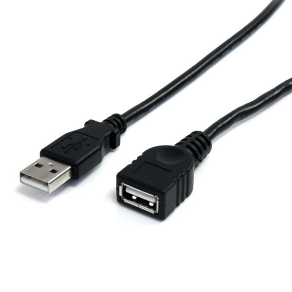 StarTech.com 10 ft Black USB 2.0 Extension Cable A to A - 10ft USB 2.0 Extension Cable - 10ft USB male female Cable (USBEXTAA10BK)