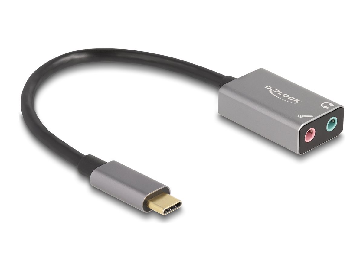 Delock Adapter USB-C auf Klinkenstecker - 24 pin USB-C männlich zu mini-phone stereo 3.5 mm, Mono Mini-Stecker weiblich