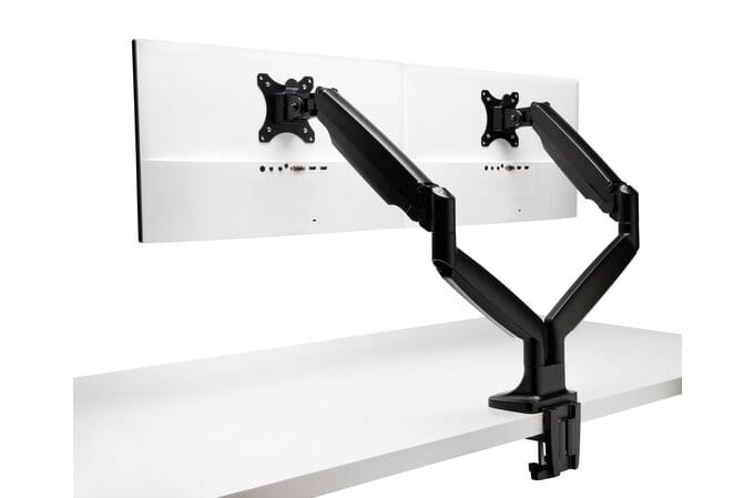 Kensington SmartFit One-Touch Height Adjustable Dual Monitor Arm - Befestigungskit - einstellbarer Arm - für 2 Monitore - Kunststoff, Aluminium, Stahl - Bildschirmgröße: 33-81.3 cm (13"-32")