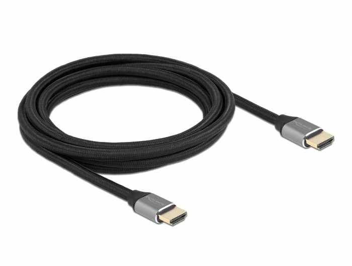 Delock Ultra High Speed - HDMI-Kabel - HDMI männlich zu HDMI männlich - 3 m - Dreifachisolierung - Grau - hauchvergoldete Kontakte, unterstützt 8K 60 Hz (7680 x 4320)