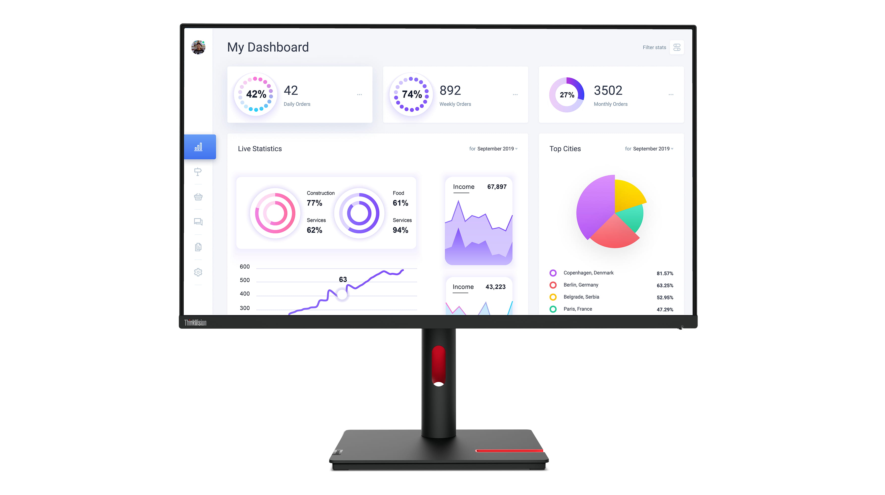 Lenovo ThinkVision T32p-30 - LED-Monitor - 80 cm (31.5")