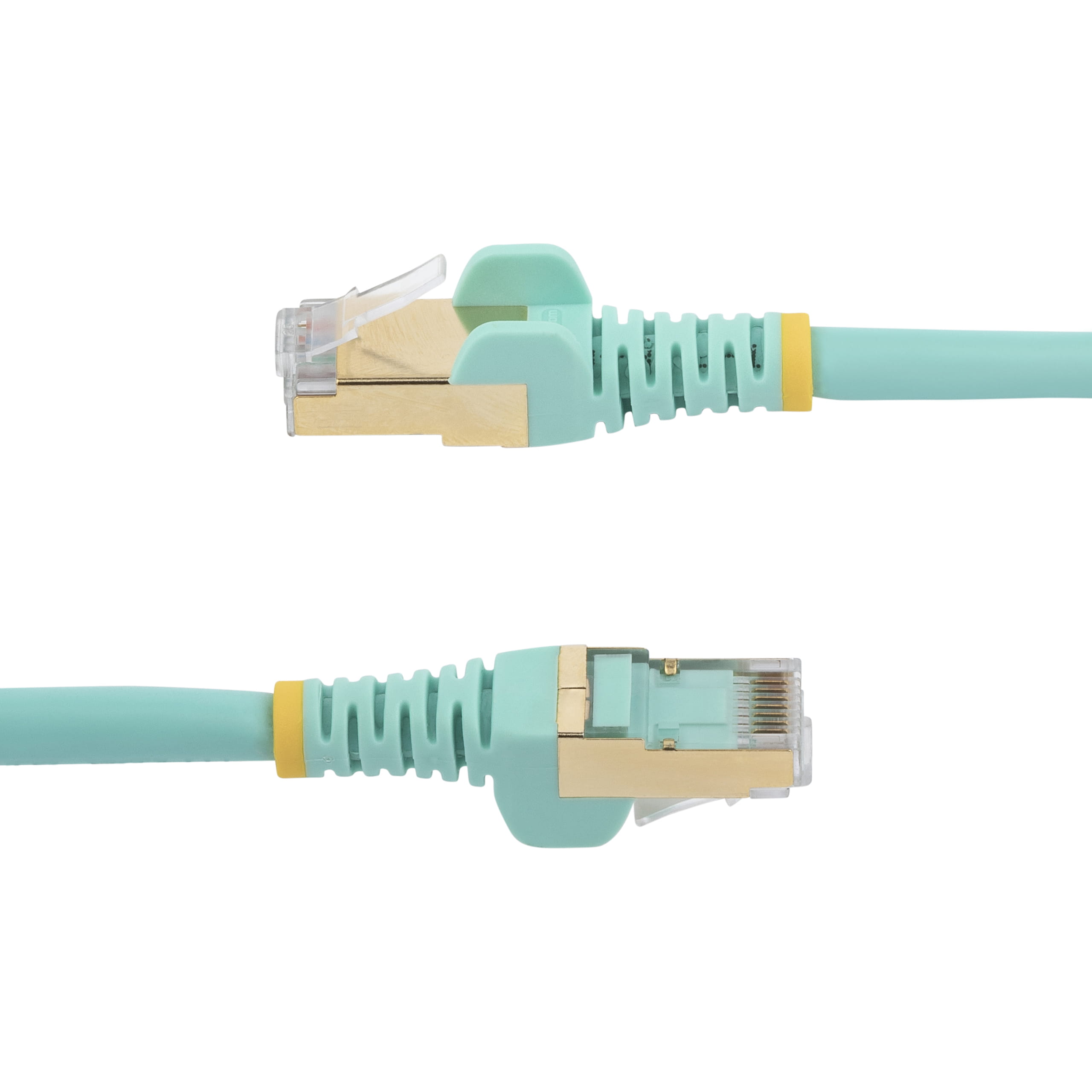 StarTech.com 50cm CAT6A Ethernet Cable, 10 Gigabit Shielded Snagless RJ45 100W PoE Patch Cord, CAT 6A 10GbE STP Network Cable w/Strain Relief, Aqua, Fluke Tested/UL Certified Wiring/TIA - Category 6A - 26AWG (6ASPAT50CMAQ)