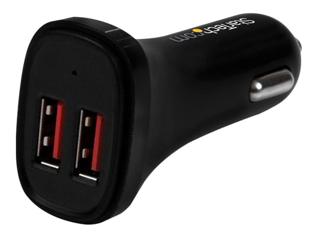 StarTech.com Dual Port USB KFZ Ladegerät - 24W/4.8 - Weiß - 2 Port USB Autoladegerät - Auto-Netzteil - 24 Watt - 4.8 A - 2 Ausgabeanschlussstellen (USB)