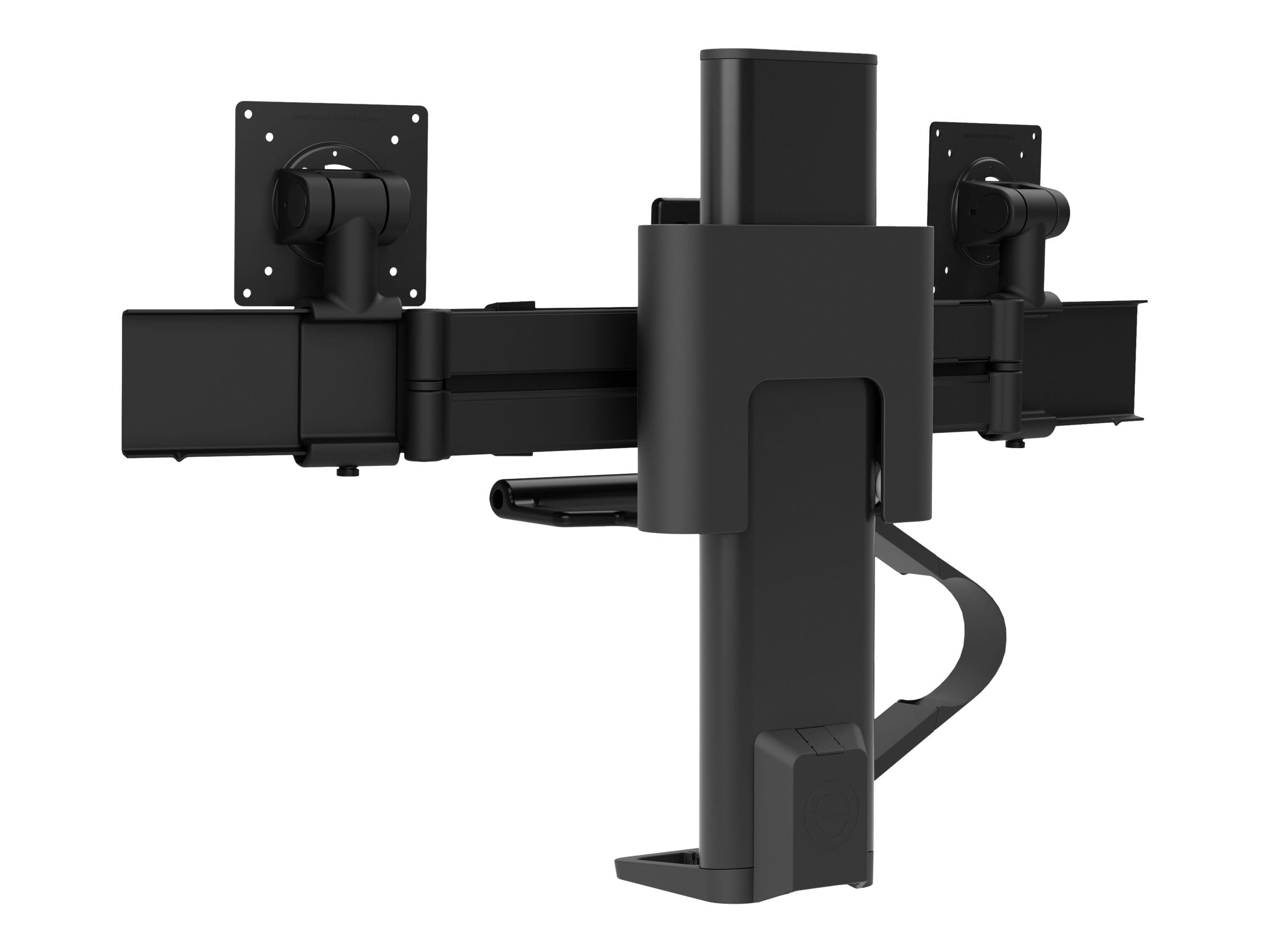 Ergotron TRACE - Befestigungskit (Griff, Basis, Hubsäule, Verlängerungsarm, Bogen, 2 Schiebegelenke, 2-teilige Tischklemme) - Konstante Krafttechnologie - für 2 LCD-Displays - mattschwarz - Bildschirmgröße: 54.6-68.6 cm (21.5"-27")