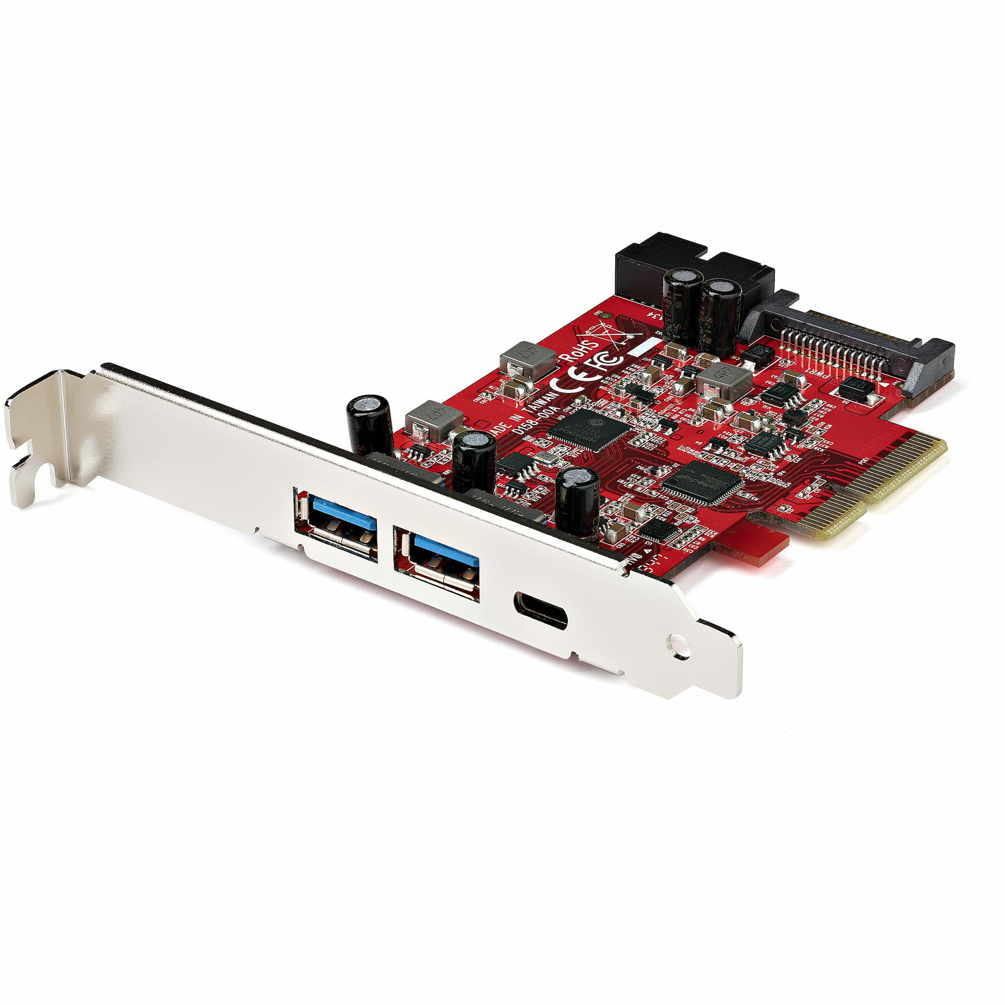 StarTech.com USB-C PCIe Karte mit 5 Ports - 10 Gbit/s USB 3.1 Gen 2 PCIe Karte mit 1x USB-C & 2x USB-A - 1x 2-Port IDC (interne 5 Gbit/s USB Ansschluss)