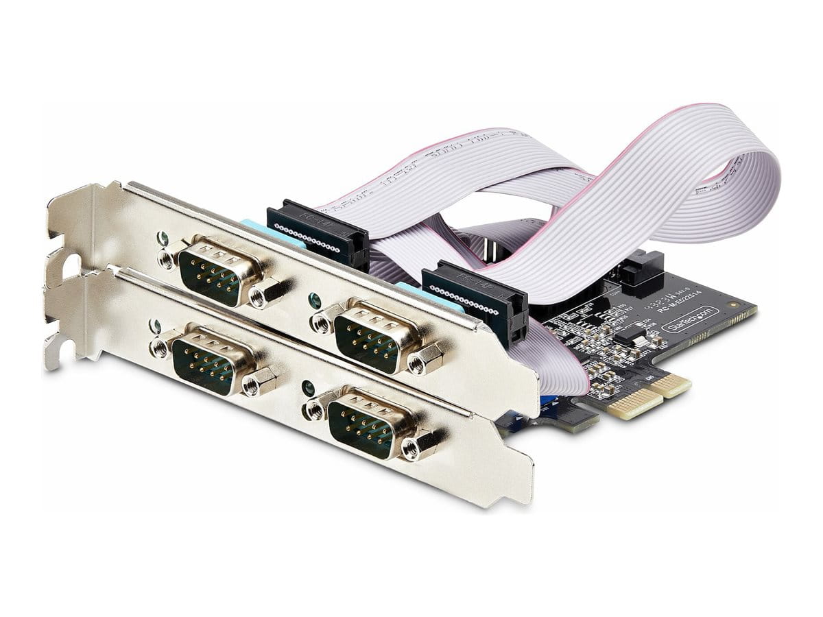 StarTech.com 4-Port Serial PCIe Card, Quad-Port PCI Express to RS232/RS422/RS485 (DB9)