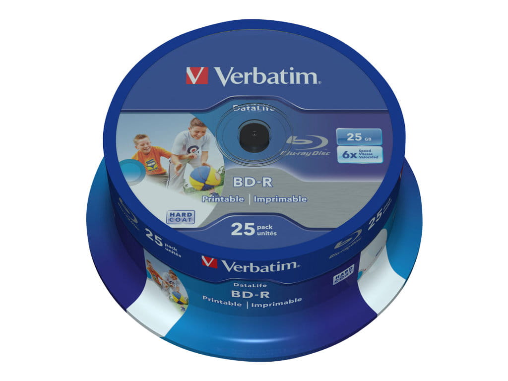 Verbatim DataLife - 25 x BD-R - 25 GB 6x - mit Tintenstrahldrucker bedruckbare Oberfläche