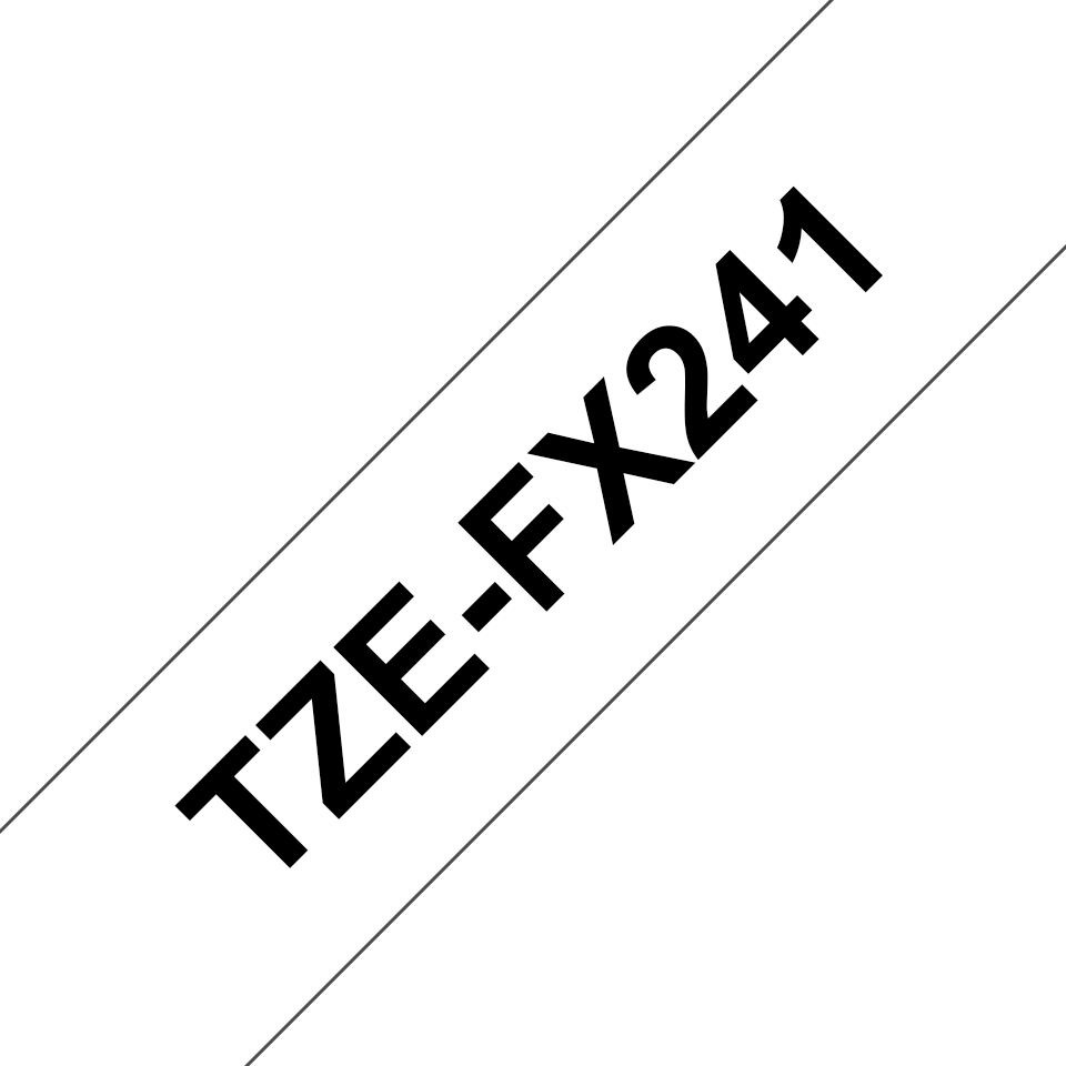 Brother TZe-FX241 - Klebstoff - Schwarz auf Weiß - Rolle (1,8 cm x 8 m)