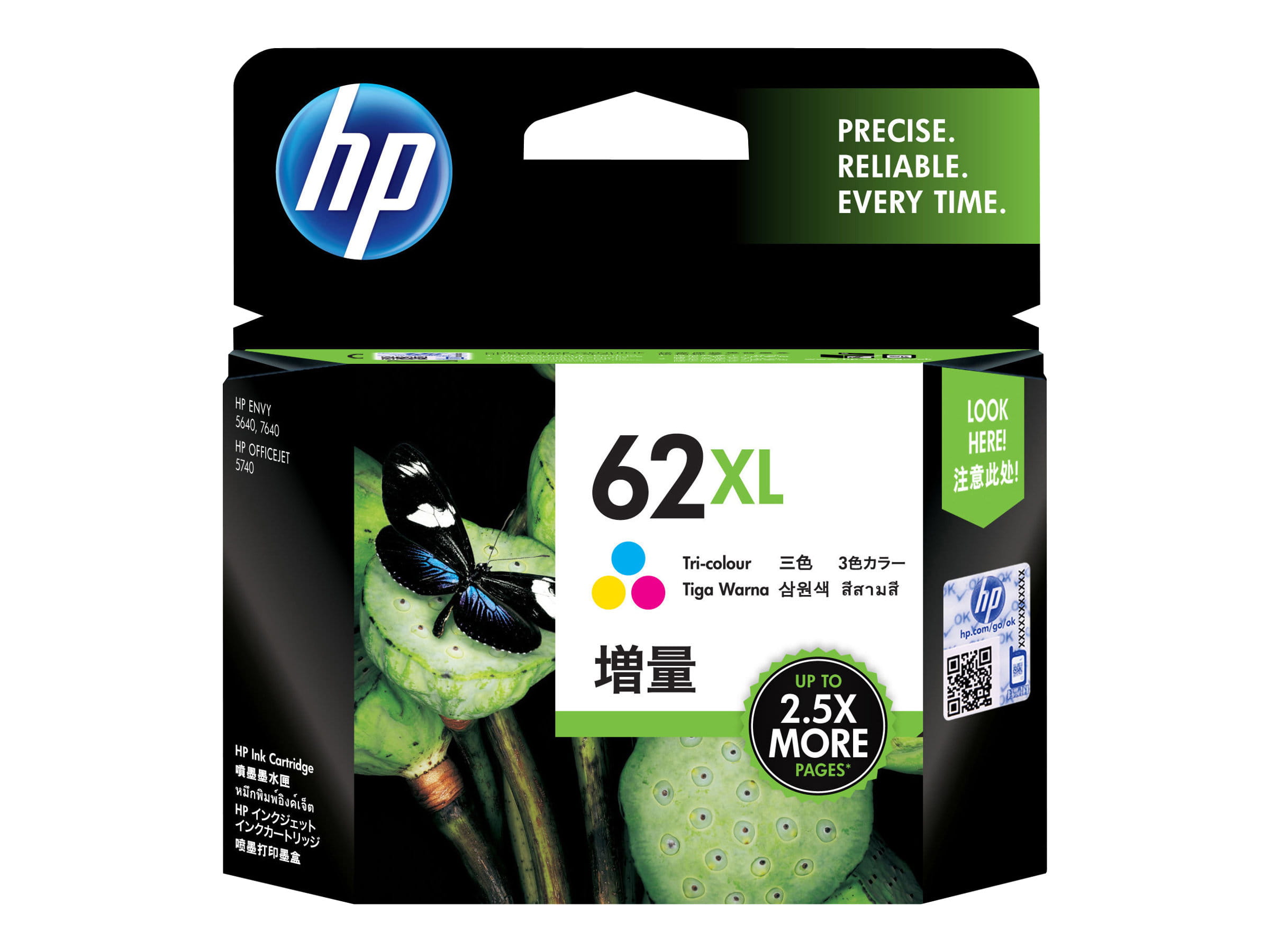 HP 62XL - Hohe Ergiebigkeit - Farbe (Cyan, Magenta, Gelb)