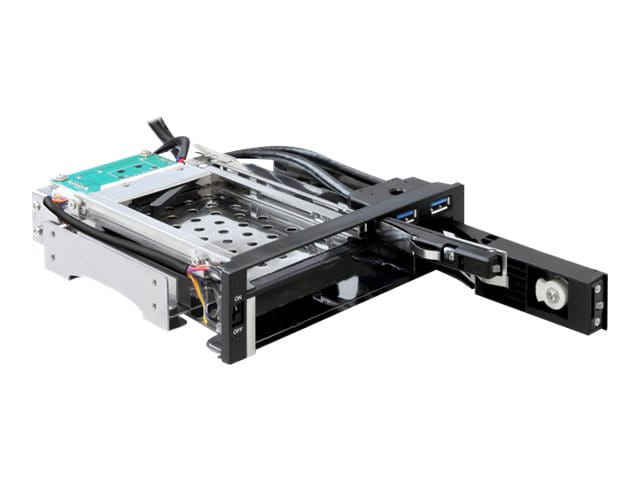 Delock 5.25 Mobile Rack for 1 x 2.5 + 1 x 3.5 SATA HDD + 2 x USB 3.0 Ports - Mobiles Speicher-Rack - 2.5", 3.5" (6.4 cm, 8.9 cm)