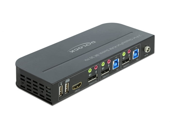 Delock DisplayPort 1.4 KVM Switch 8K 30 Hz with USB 3.0 and Audio