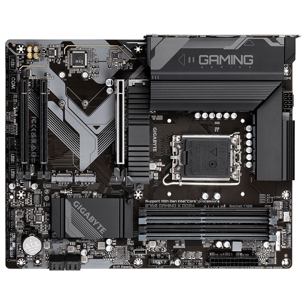 Gigabyte B760 GAMING X DDR4 - 1.0 - Motherboard - ATX - LGA1700-Sockel - B760 Chipsatz - USB-C 3.2 Gen2, USB 3.2 Gen 1 - 2.5 Gigabit LAN - Onboard-Grafik (CPU erforderlich)