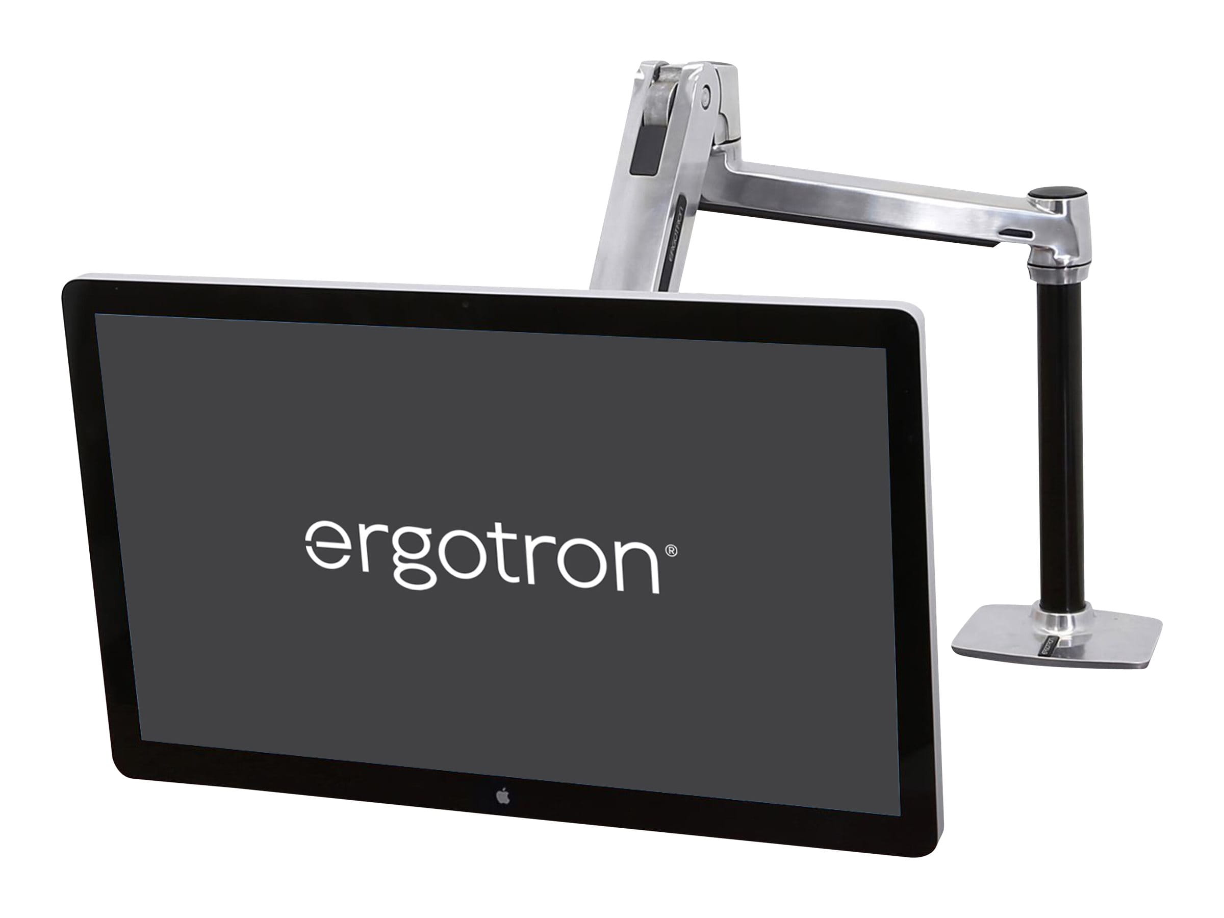 Ergotron LX - Befestigungskit (Verlängerungsarm, Stange, VESA-Adapter, Steh-Sitz-Arm, Tisch-Klemme, Befestigung für Kabeldurchgang) - für LCD-Display - Aluminium - Polished Aluminum - Bildschirmgröße: bis zu 106,7 cm (bis zu 42 Zoll)