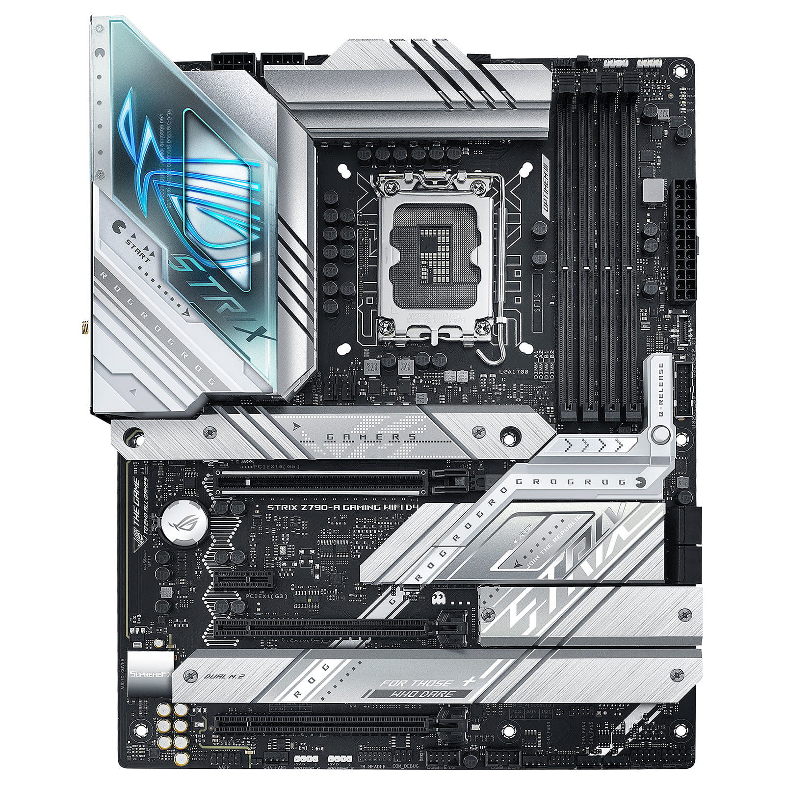 ASUS ROG Strix Z790-A Gaming WiFi D4 - Motherboard - ATX - LGA1700-Sockel - Z790 Chipsatz - USB 3.2 Gen 2x2, USB 3.2 Gen 2, USB-C 3.2 Gen2, USB 3.2 Gen 1 - 2.5 Gigabit LAN, Wi-Fi 6, Bluetooth - Onboard-Grafik (CPU erforderlich)
