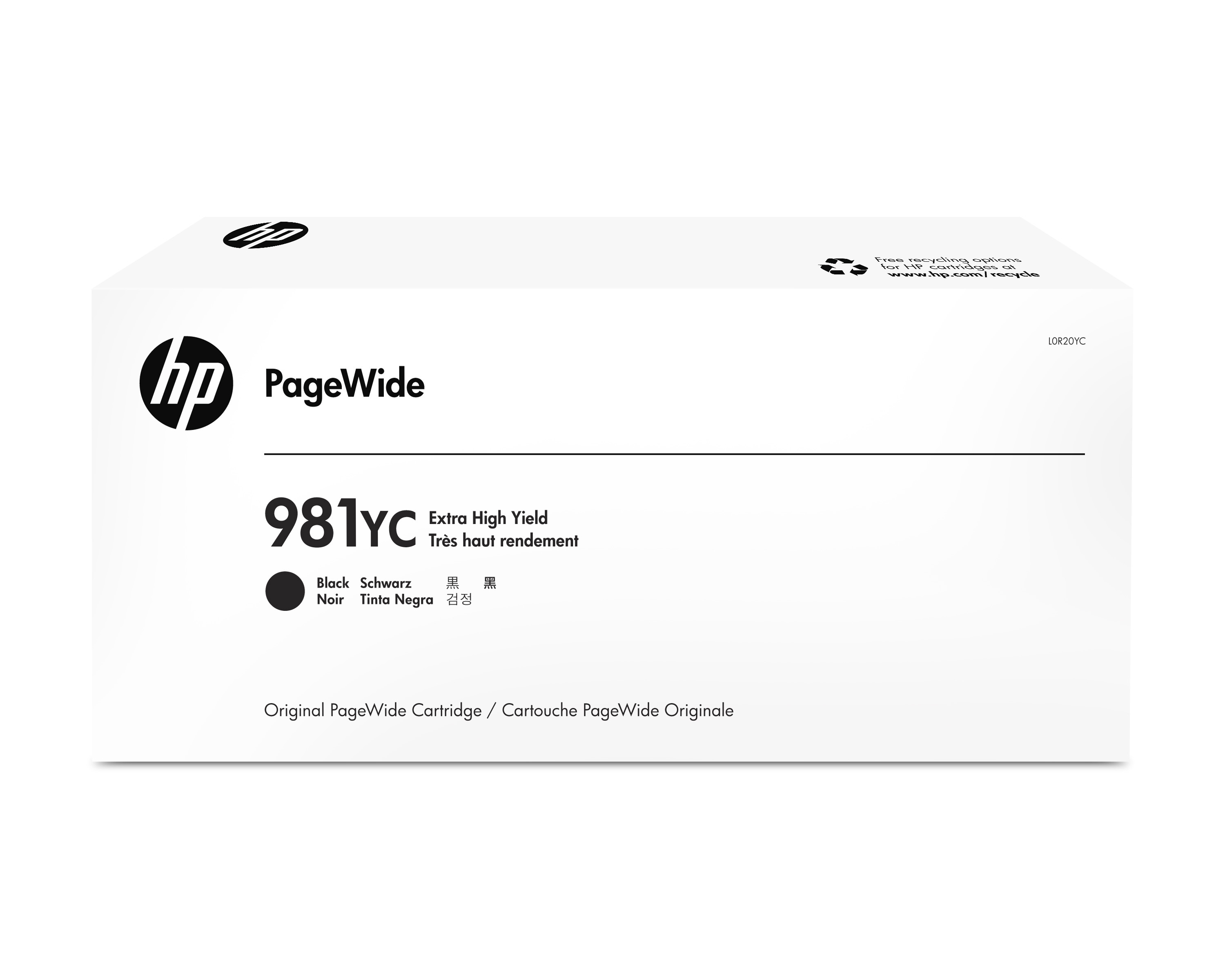 HP 981YC Black Contract PageWide Crtg, Original, Tinte auf Pigmentbasis, Schwarz, HP, HP PageWide Enterprise Color 556/586, Tintenstrahldrucker