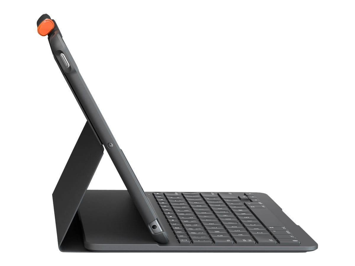 Logitech Slim Folio - Tastatur und Foliohülle - kabellos - Bluetooth - QWERTZ - Schweiz - Graphite - für Apple 10.2-inch iPad (7. Generation, 8. Generation, 9. Generation)