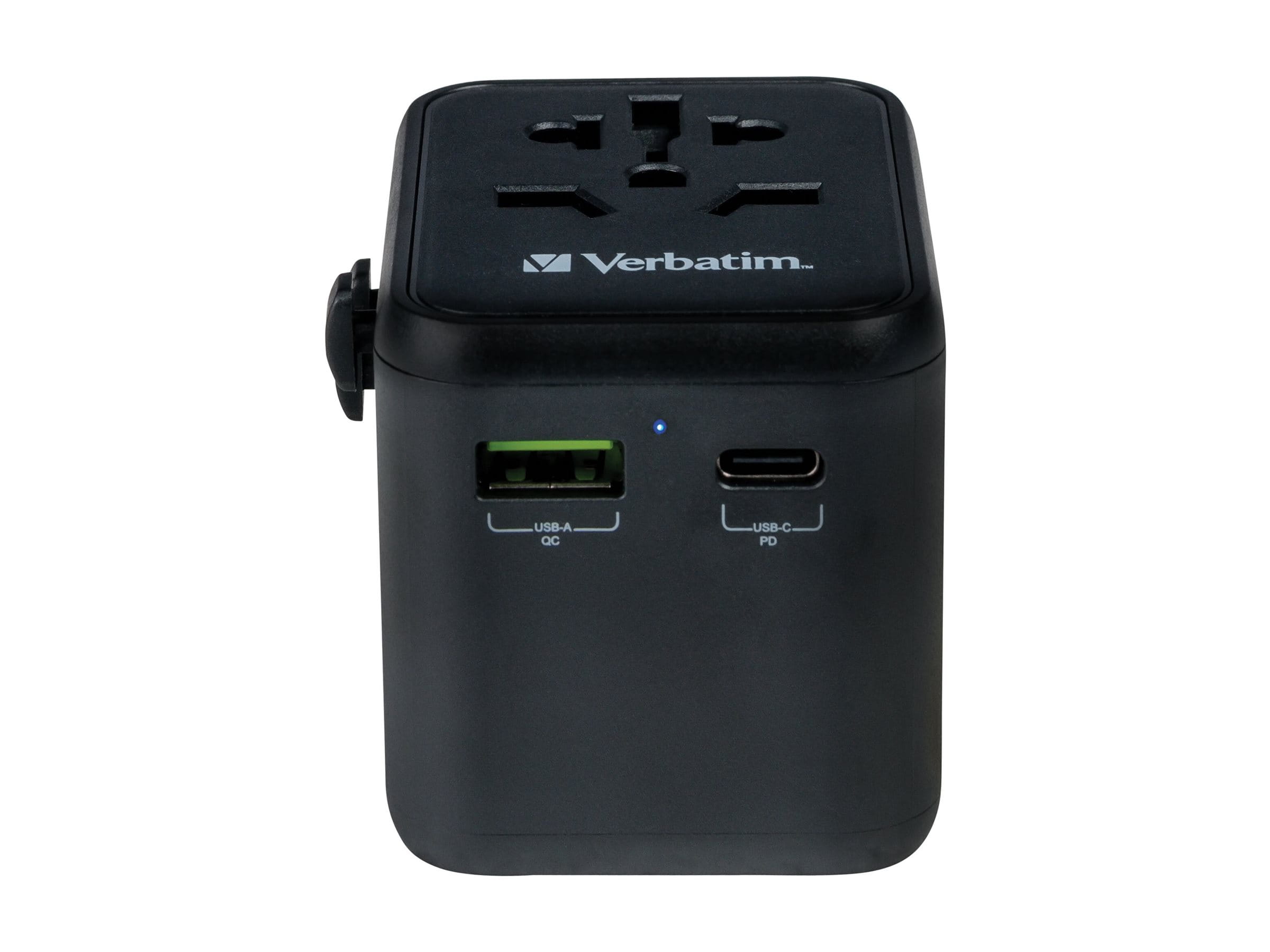 Verbatim UTA-02 - Netzteil - 20 Watt - 3 A - Quick Charge 3.0 - 3 Ausgabeanschlussstellen (24 pin USB-C, USB, BS 1362)