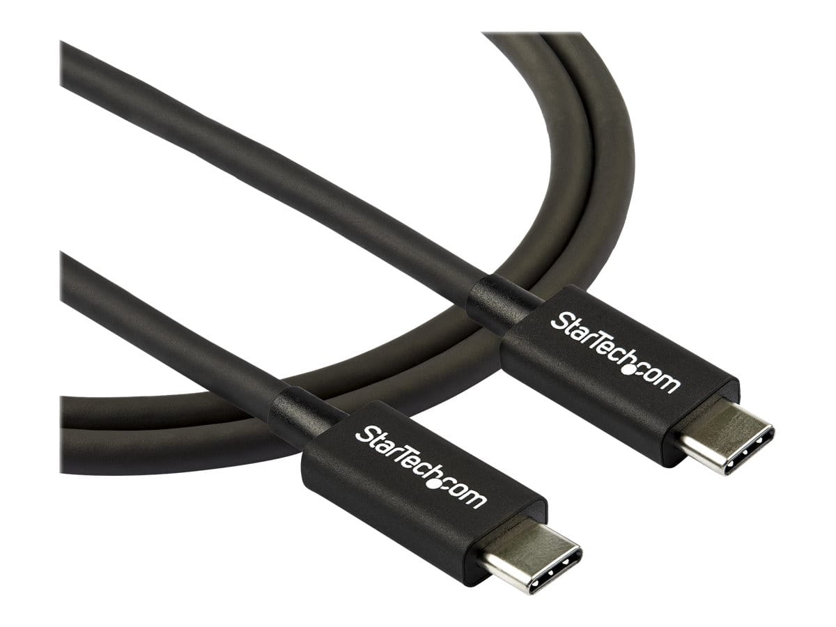 StarTech.com 2.6ft (80cm) Thunderbolt 3 Cable, 40Gbps, 100W PD, 4K/5K Video, Thunderbolt-Certified, Compatible w/ TB4/USB 3.2/DisplayPort - Thunderbolt-Kabel - 24 pin USB-C (M)