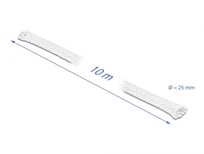 Delock Geflechtschlauch - 10 m - weiß