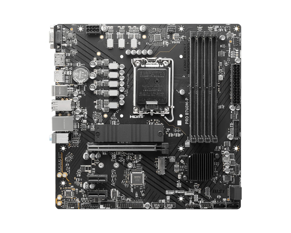 MSI PRO B760M-P - Motherboard - micro ATX - LGA1700-Sockel - B760 Chipsatz - USB 3.2 Gen 1, USB-C 3.2 Gen2 - Gigabit LAN - Onboard-Grafik (CPU erforderlich)