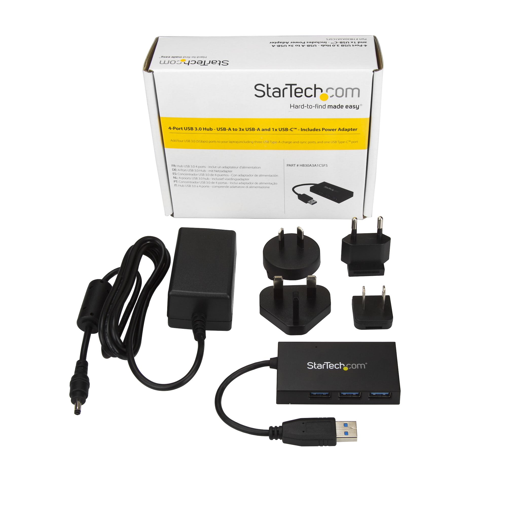StarTech.com 4 Port USB 3.0 Hub - USB-A auf 3x USB-A und 1x USB-C