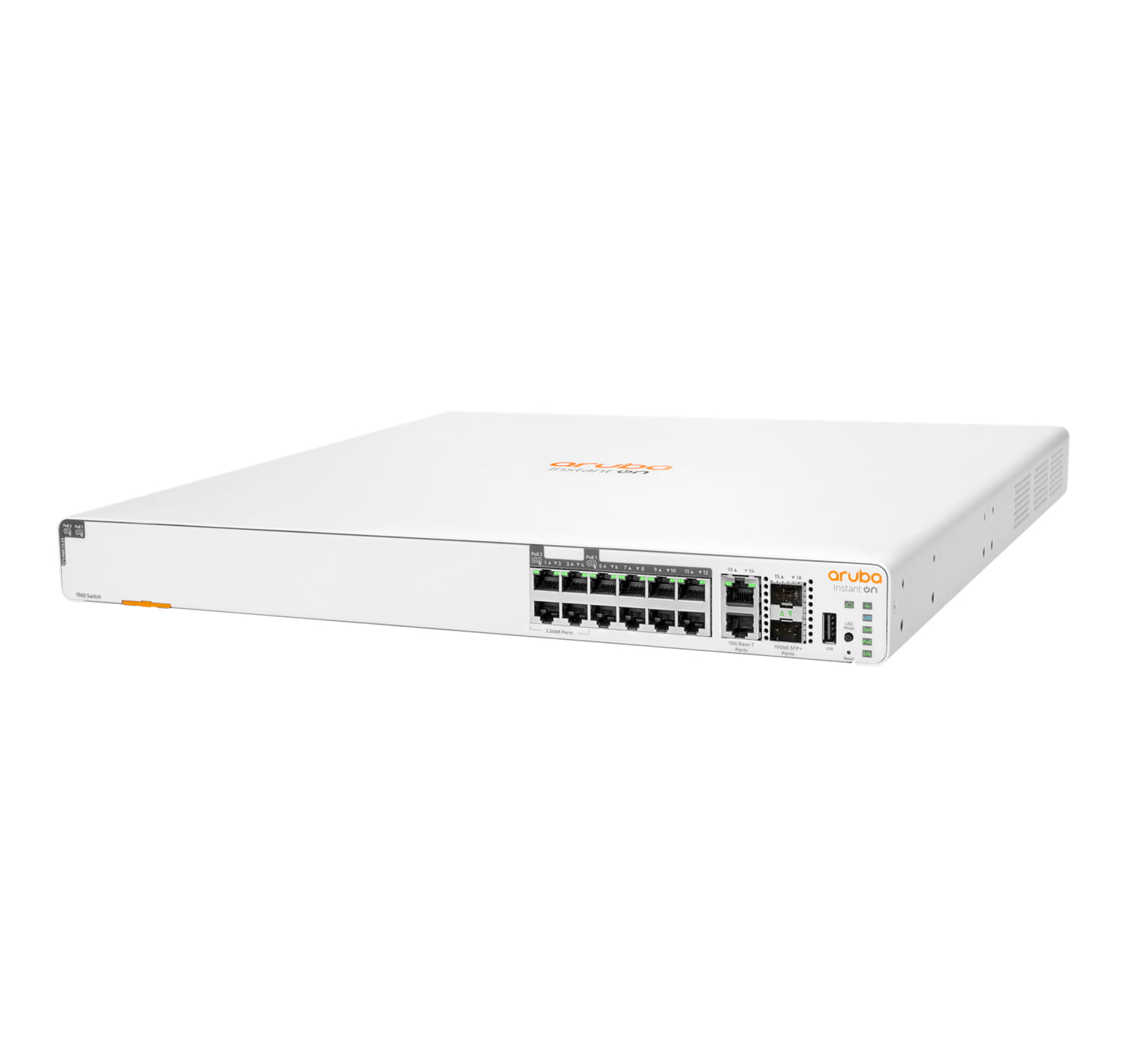 HPE Networking Instant On 1960 - Switch - managed - 4 x 2.5GBase-T + 8 x 100/1000/10GBase-T + 2 x 100/1000/10GBase-T + 2 x 10 Gigabit SFP+ - an Rack montierbar - PoE (480 W)