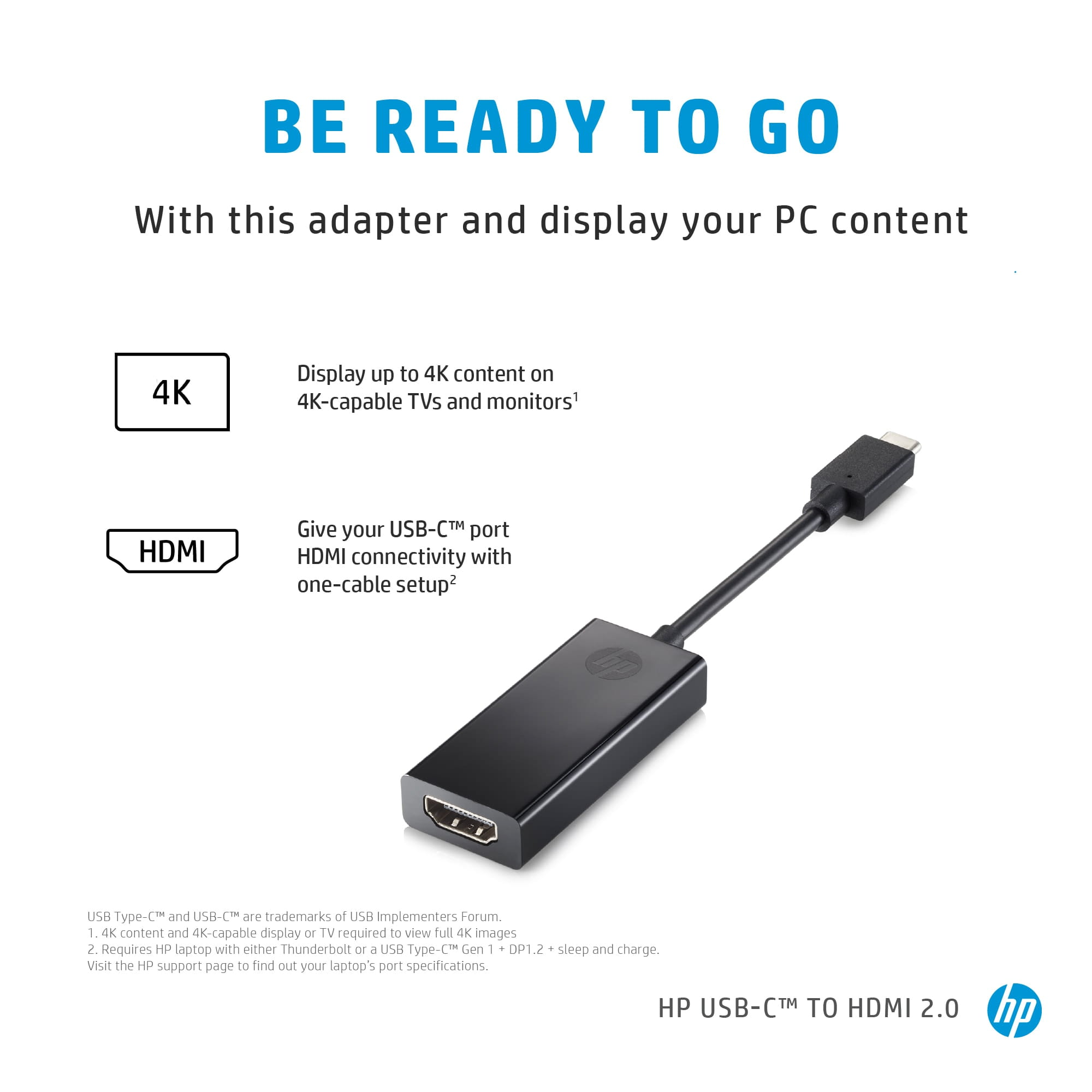 HP  Videoadapter - 24 pin USB-C männlich zu HDMI weiblich