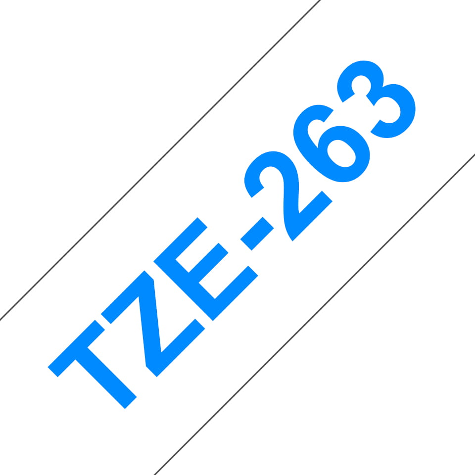 Brother TZe-263 - Blau auf weiß - Rolle (3,6 cm x 8 m)