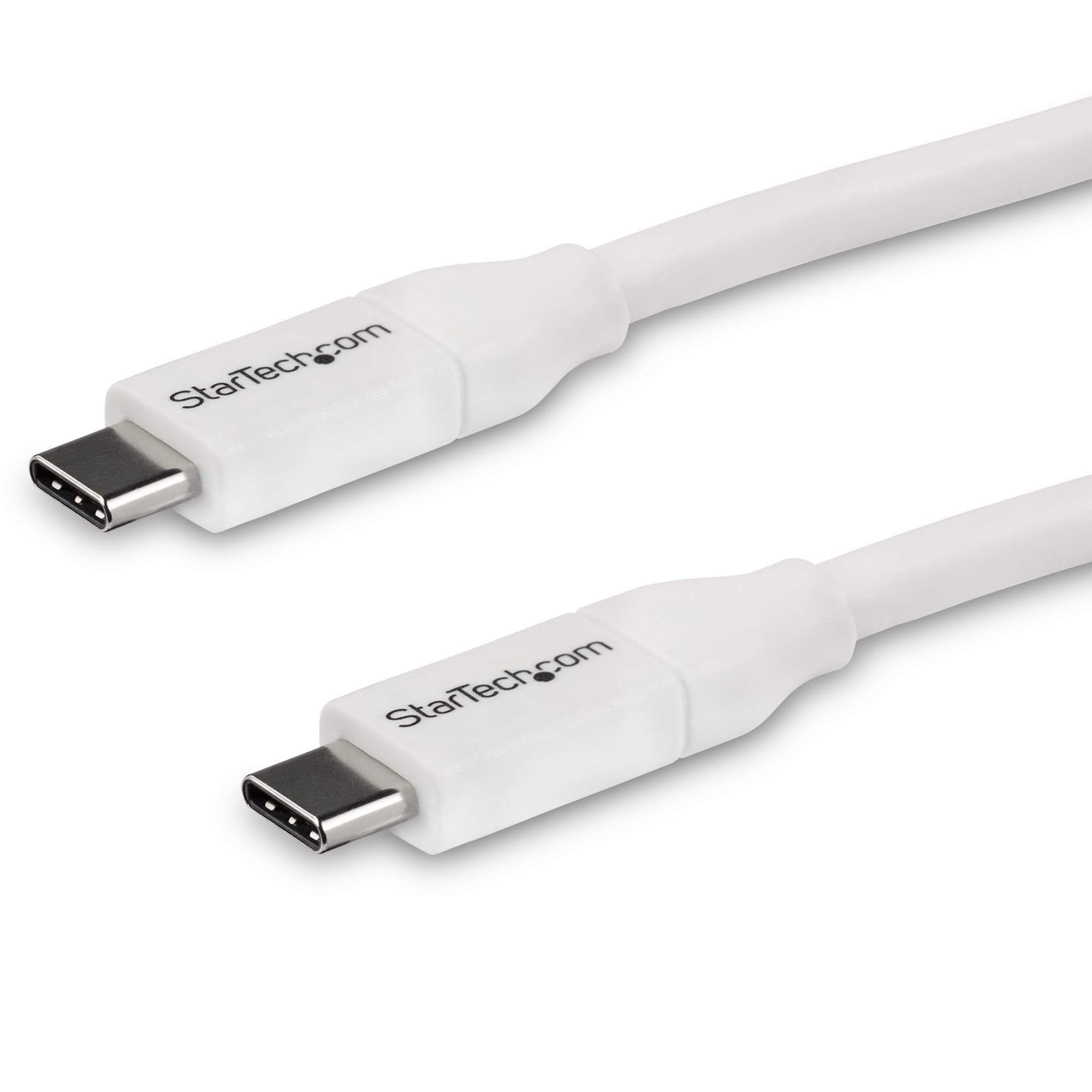 StarTech.com USB-C auf USB-C Kabel mit 5A Power Delivery - 4m - Weiss - ST/ST - USB 2.0 - USB-IF zertifiziert - USB Typ C Kabel - USB-Kabel - USB-C (M)