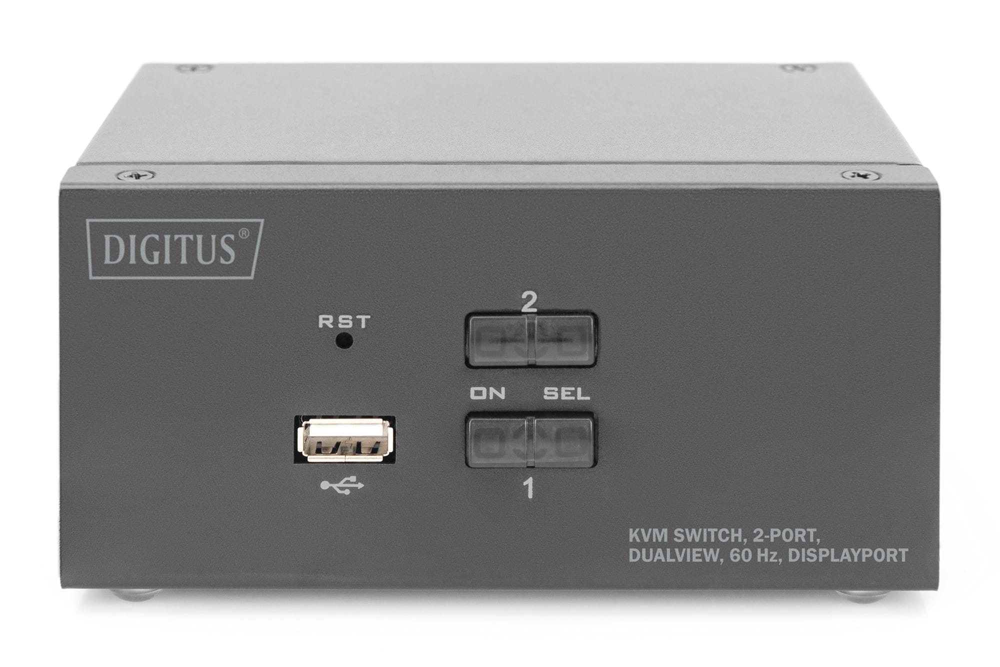 DIGITUS KVM-Switch, 2 Port, Dual Display, 4K, DisplayPort®