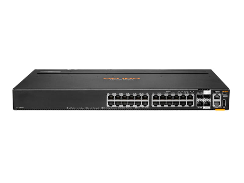 HPE Aruba 6200M 24G 4SFP+ Switch - Switch - max. Stapelentfernung 10 km - L3 - managed - 24 x 10/100/1000 + 4 x 1 Gigabit / 10 Gigabit SFP+ (Uplink / Stacking)